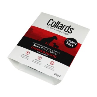 Collards Adult Grain Free Chicken Potato & Veg Wet Dog Food Trays 7 x 395g